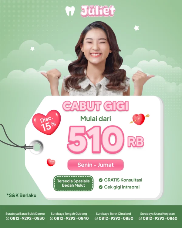 Promo Cabut Gigi s/d 15% Surabaya